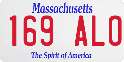 MA license plate 169AL0