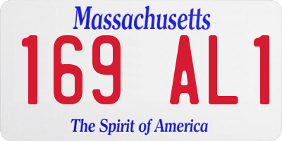 MA license plate 169AL1