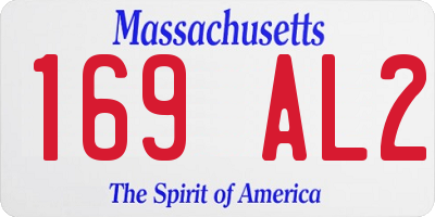 MA license plate 169AL2