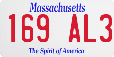 MA license plate 169AL3