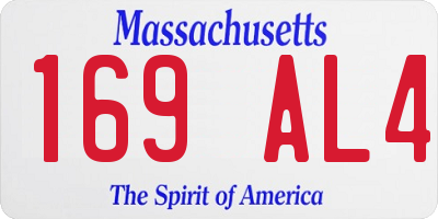 MA license plate 169AL4