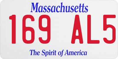 MA license plate 169AL5