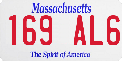 MA license plate 169AL6