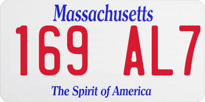 MA license plate 169AL7