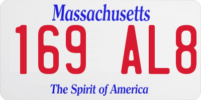 MA license plate 169AL8