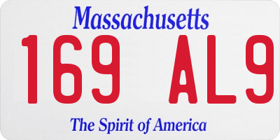 MA license plate 169AL9