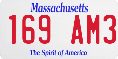 MA license plate 169AM3