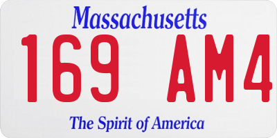 MA license plate 169AM4
