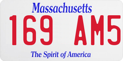MA license plate 169AM5