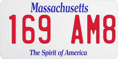 MA license plate 169AM8