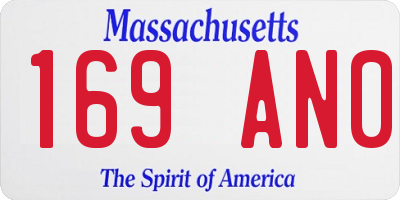 MA license plate 169AN0
