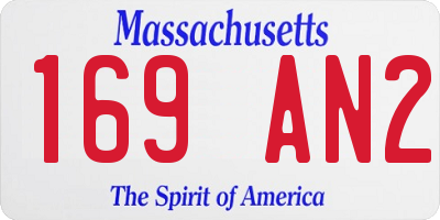 MA license plate 169AN2
