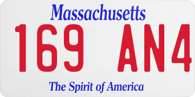 MA license plate 169AN4