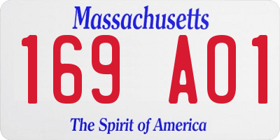 MA license plate 169AO1