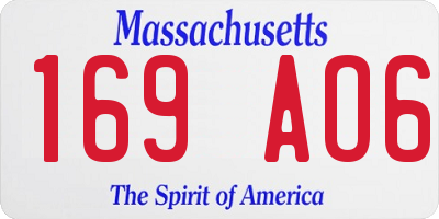MA license plate 169AO6