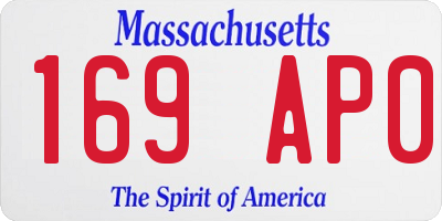 MA license plate 169AP0