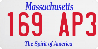 MA license plate 169AP3