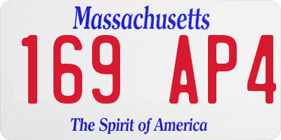 MA license plate 169AP4