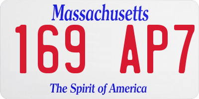 MA license plate 169AP7