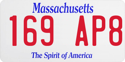 MA license plate 169AP8