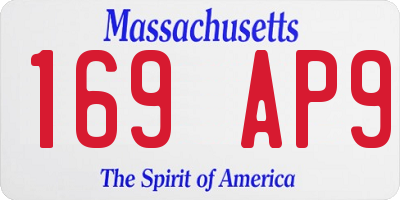 MA license plate 169AP9