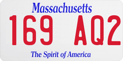 MA license plate 169AQ2
