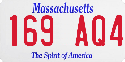 MA license plate 169AQ4