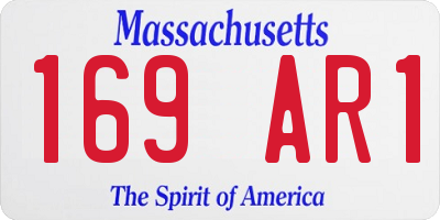 MA license plate 169AR1
