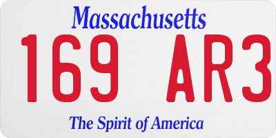 MA license plate 169AR3