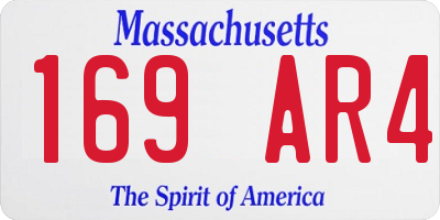 MA license plate 169AR4