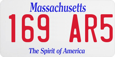 MA license plate 169AR5