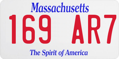 MA license plate 169AR7