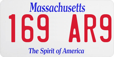 MA license plate 169AR9