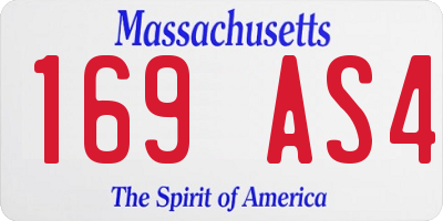MA license plate 169AS4