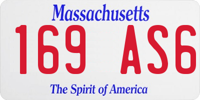 MA license plate 169AS6