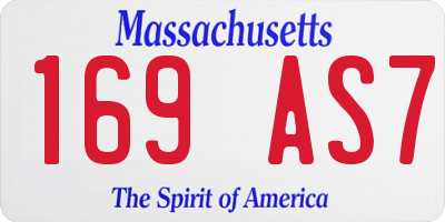 MA license plate 169AS7