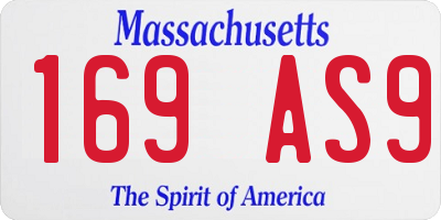 MA license plate 169AS9