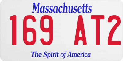 MA license plate 169AT2