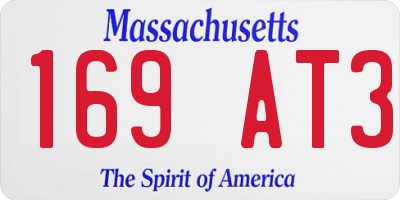 MA license plate 169AT3