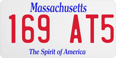 MA license plate 169AT5