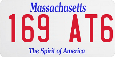 MA license plate 169AT6