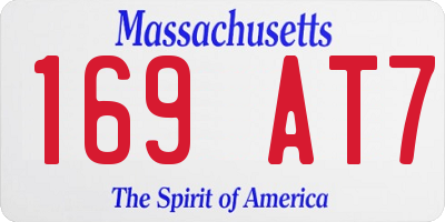 MA license plate 169AT7