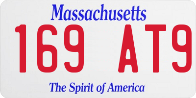 MA license plate 169AT9