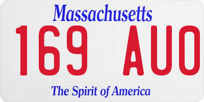 MA license plate 169AU0