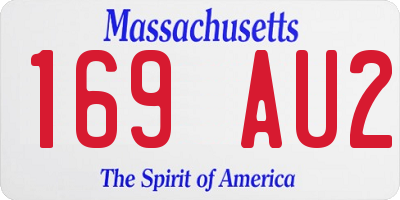 MA license plate 169AU2