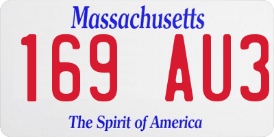 MA license plate 169AU3