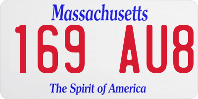 MA license plate 169AU8