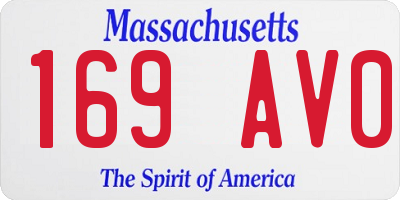MA license plate 169AV0