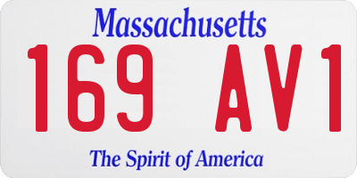 MA license plate 169AV1