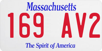 MA license plate 169AV2